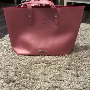 Elegant Pink Juicy Couture Leather Tote with Gold Accents